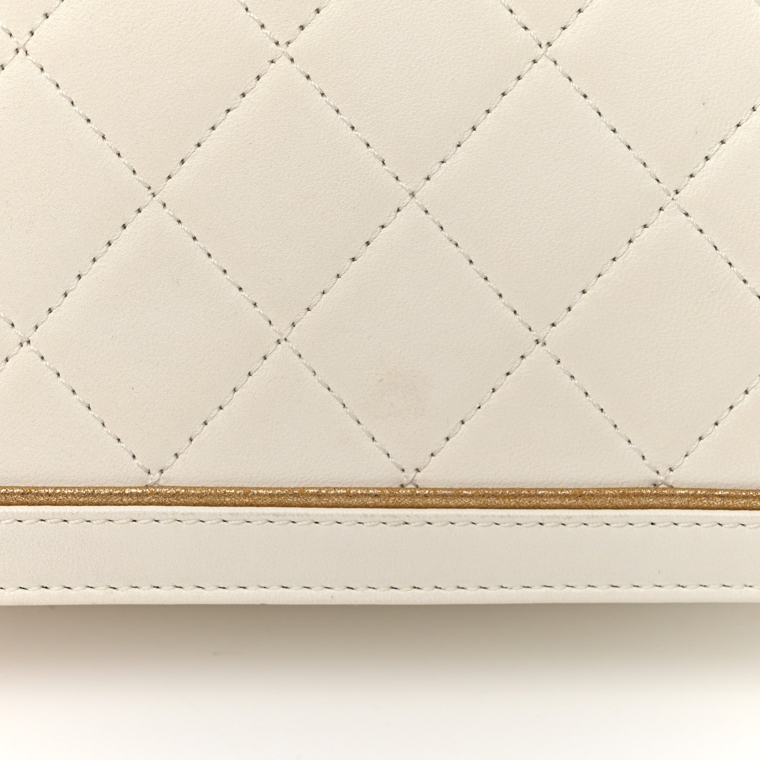 Chanel Calfskin Quilted Small Octagon CC Clasp Flap Bag White Gold 13 of 13