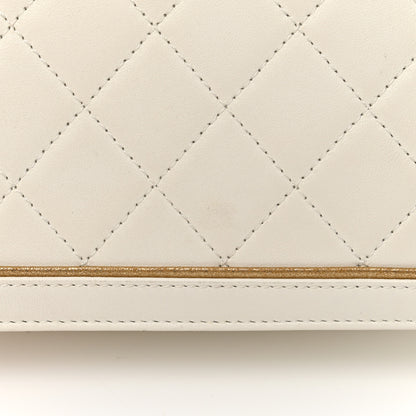 Chanel Calfskin Quilted Small Octagon CC Clasp Flap Bag White Gold 13 of 13