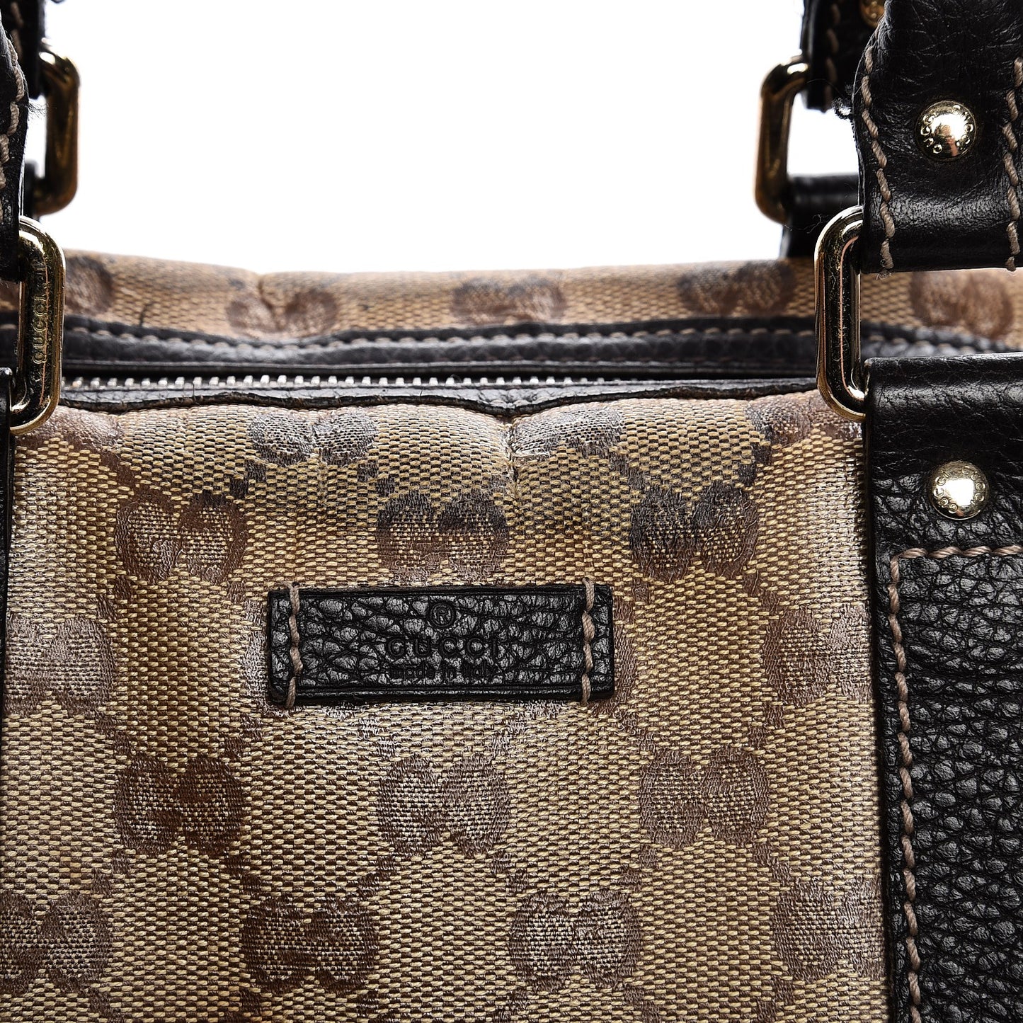 Crystal Monogram Medium Joy Boston Dark Brown