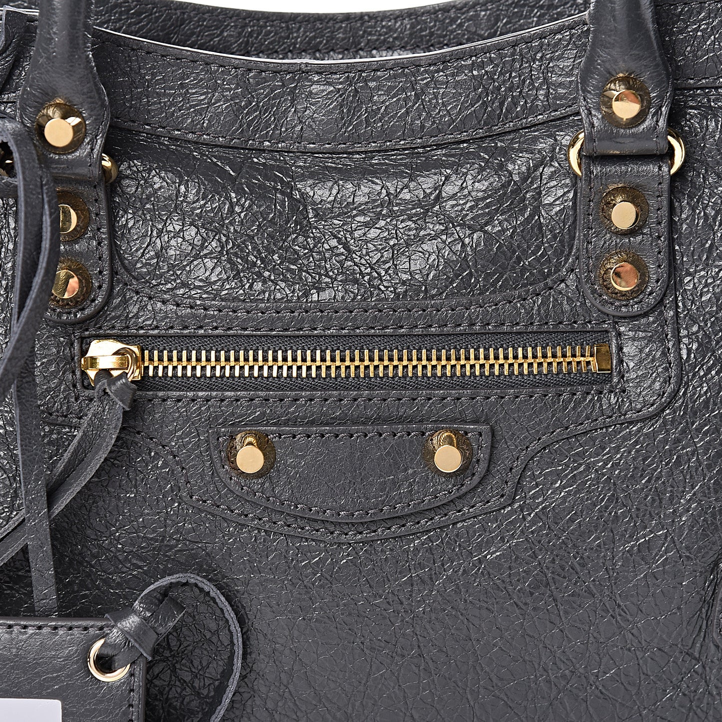 Agneau Classic Gold Hardware S City Gris Fossile