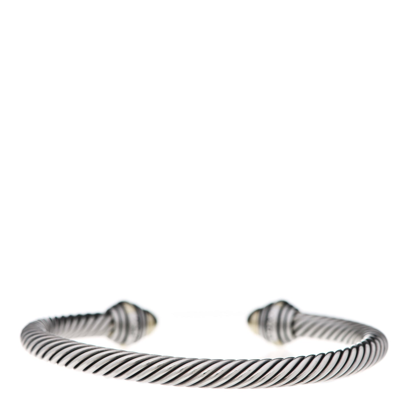 Sterling Silver 14K Yellow Gold 5mm Cable Classics Dome Bracelet