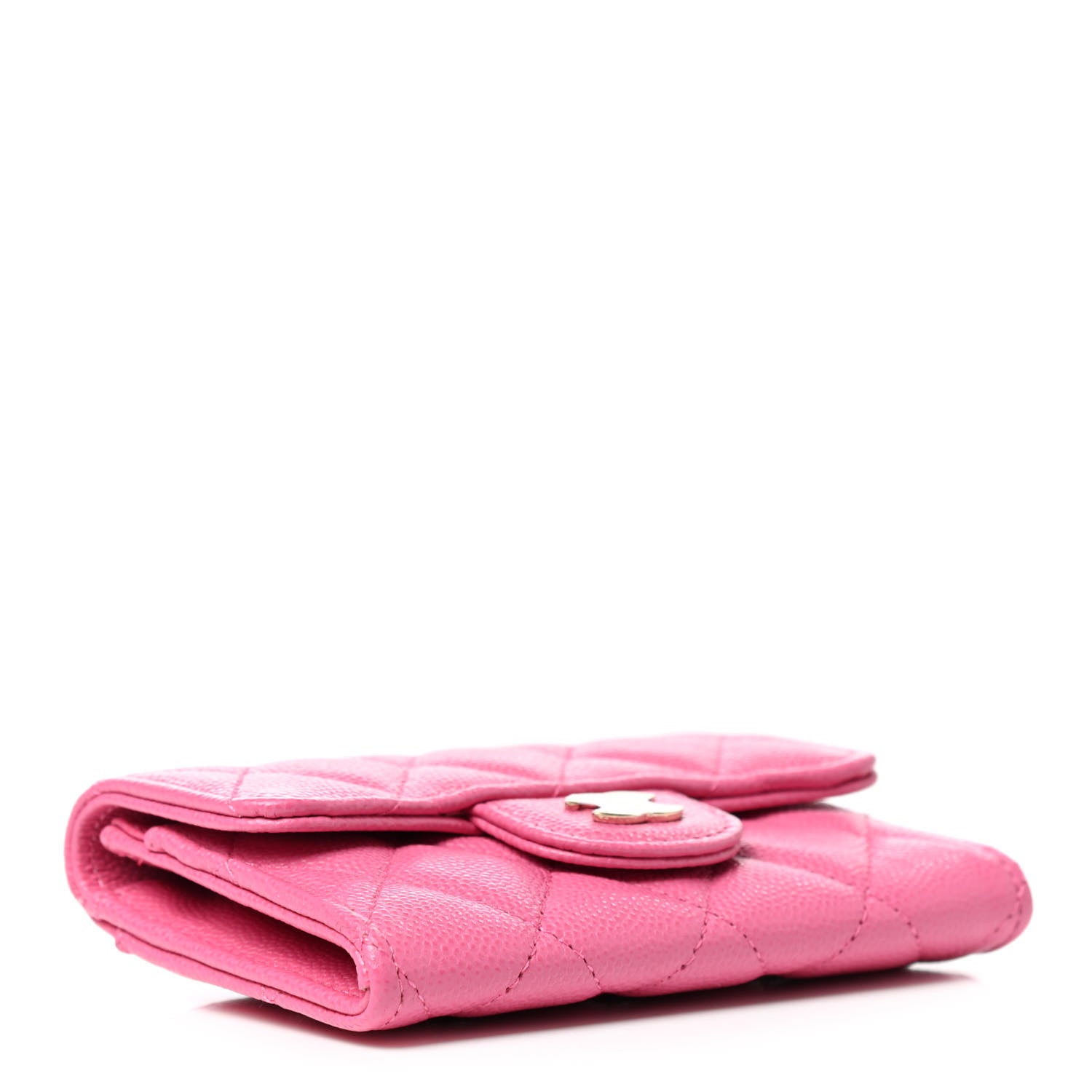 Chanel Caviar Quilted Flap Card Holder Wallet Dark Pink 4 of 8