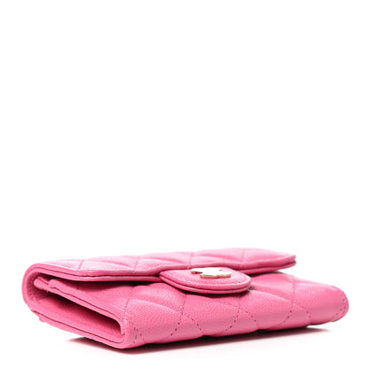 Chanel Caviar Quilted Flap Card Holder Wallet Dark Pink 4 of 8