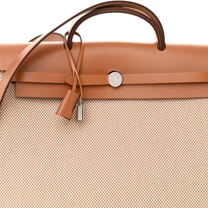 Hermes Vache Hunter Calfskin Criss Viking Herbag Zip Retourne 39 MM Ecru Beige Naturel 8 of 10