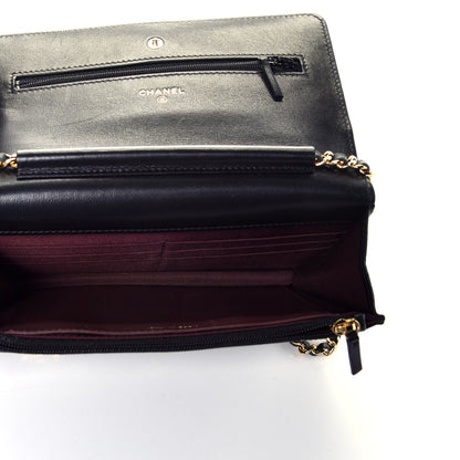 Chanel Lambskin Quilted Wallet On Chain WOC Black 5 of 9