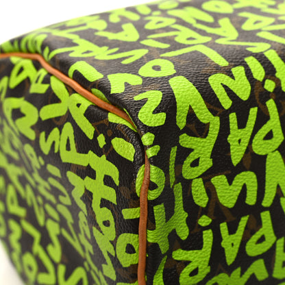 Louis Vuitton Monogram Graffiti Speedy 30 Green 11 of 13