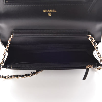 Chanel Lambskin Quilted Chain Around Wallet On Chain WOC Black 5 of 11
