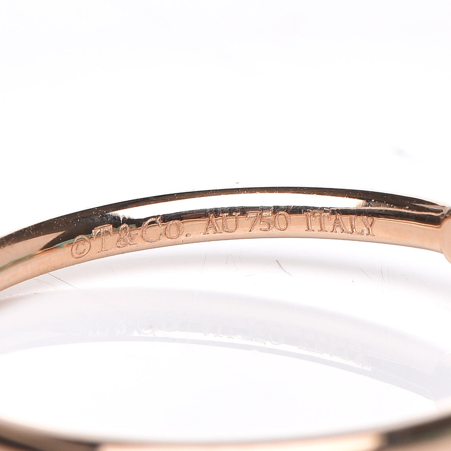 18K Rose Gold Diamond T Wire Ring 60 9.25