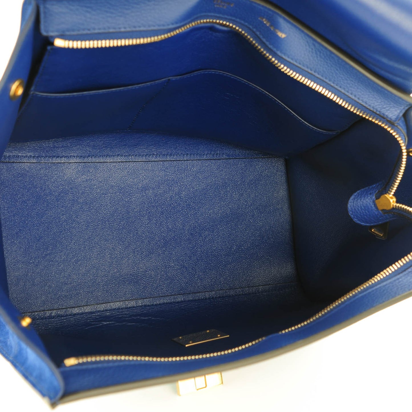 Drummed Calfskin Suede Small Trapeze Indigo
