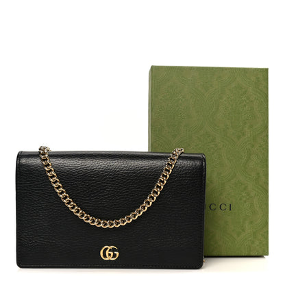 Gucci Calfskin Mini GG Marmont Chain Wallet Black 13 of 13