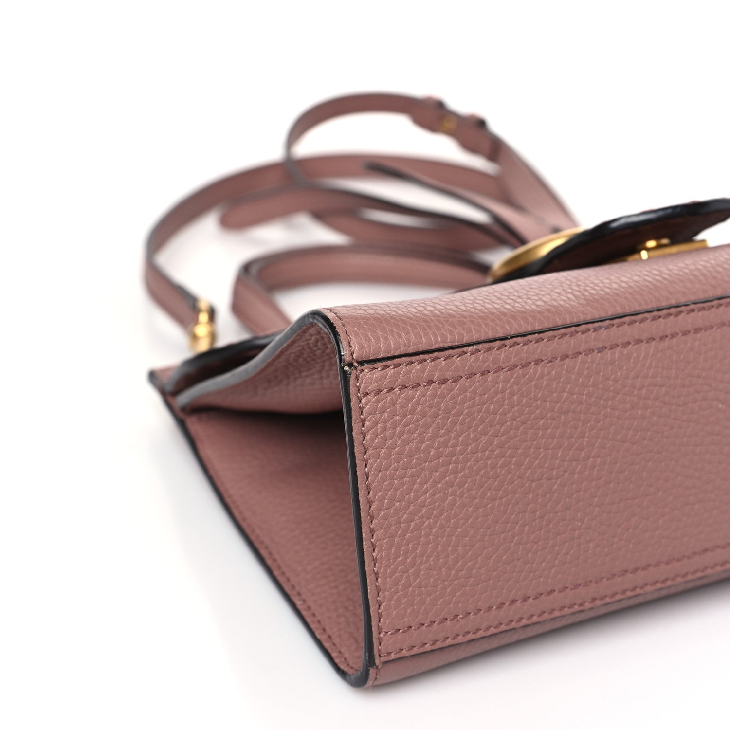 Gucci Calfskin Mini GG Marmont Top Handle Bag Rosy Phard 8 of 9