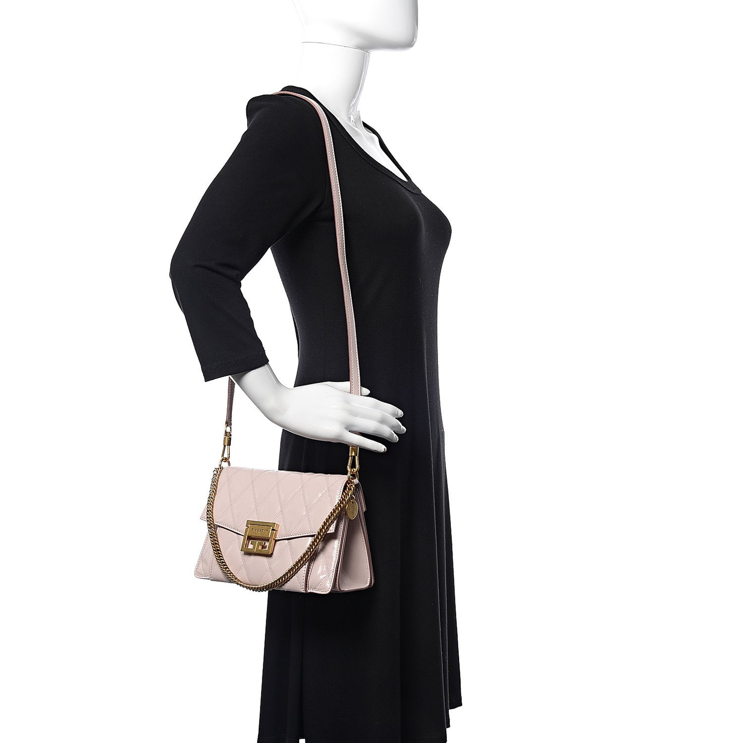 Goatskin Quilted Small GV3 Shoulder Bag Natural