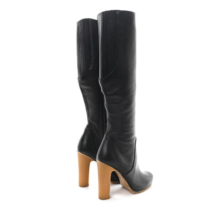 Gucci Calfskin Edith Knee High Boots 36.5 Black 5 of 10