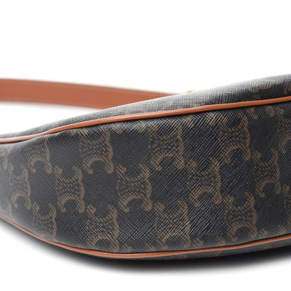 Celine Triomphe Canvas Calfskin Ava Shoulder Bag Tan 6 of 9