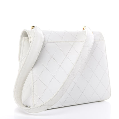 Chanel Caviar Stitched Flap Shoulder Bag White 3 of 14