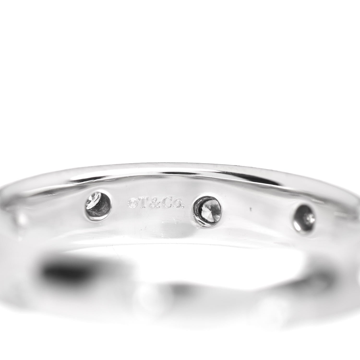 Tiffany Platinum Diamond 4mm Etoile Band Ring 52 6 4 of 4