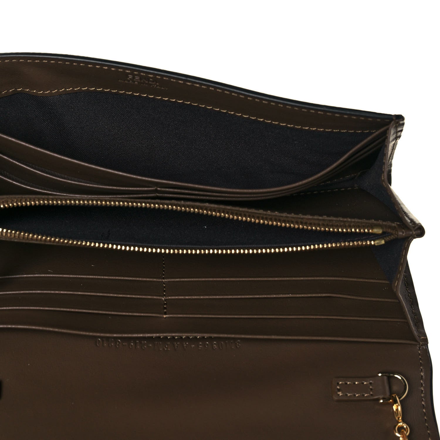 Fendi Vitello Soft F is Fendi Bi-Color FF 1974 Embossed Continental Envelope Wallet On Chain Maya Black 5 of 14
