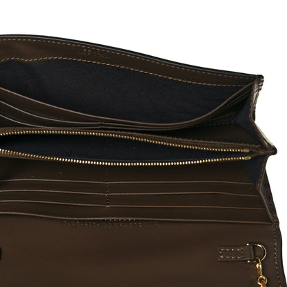 Fendi Vitello Soft F is Fendi Bi-Color FF 1974 Embossed Continental Envelope Wallet On Chain Maya Black 5 of 14