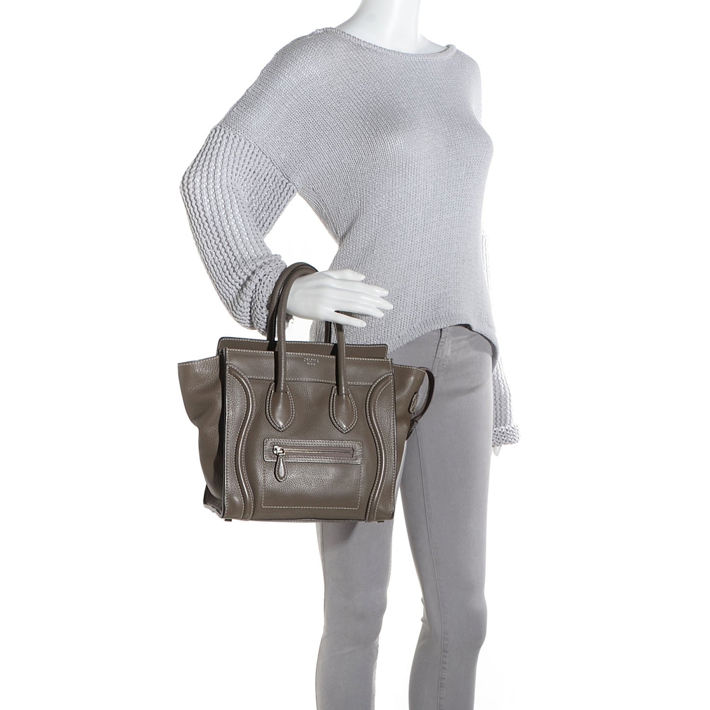Drummed Calfskin Micro Luggage Souris