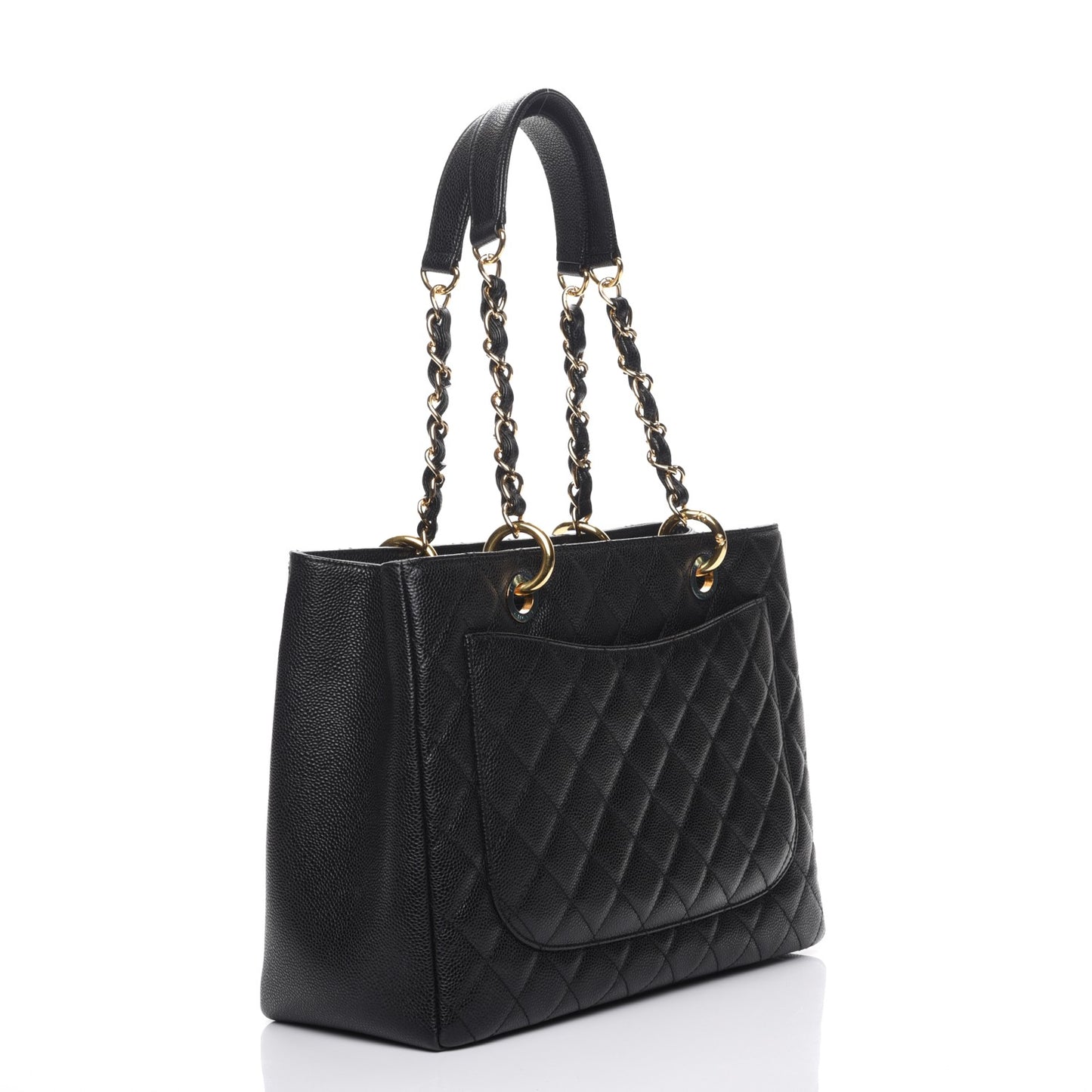Caviar Quilted Grand Shopping Tote GST Black