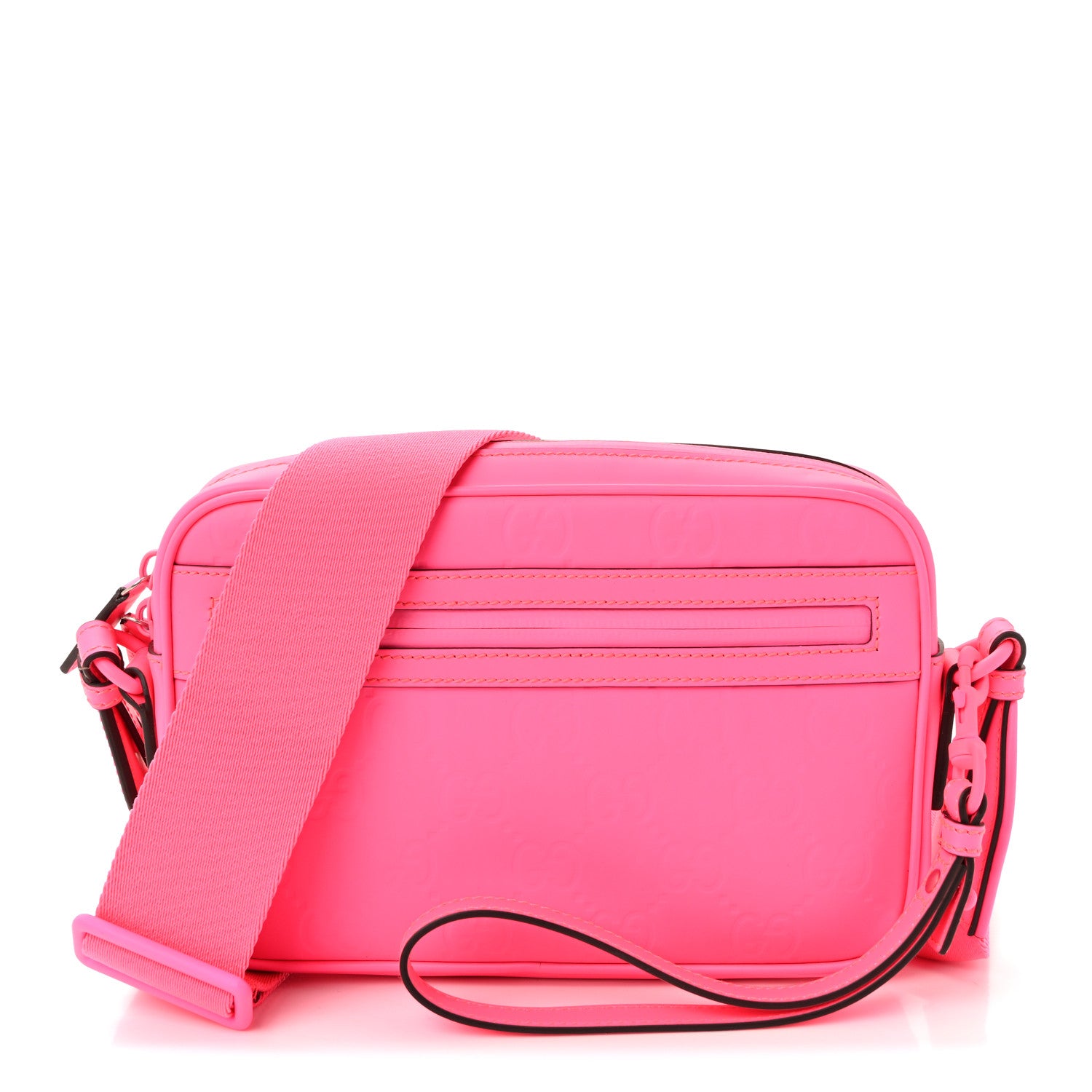 Gucci Rubber Effect Monogram GG Crossbody Bag Fluorescent Fuxia 1 of 10