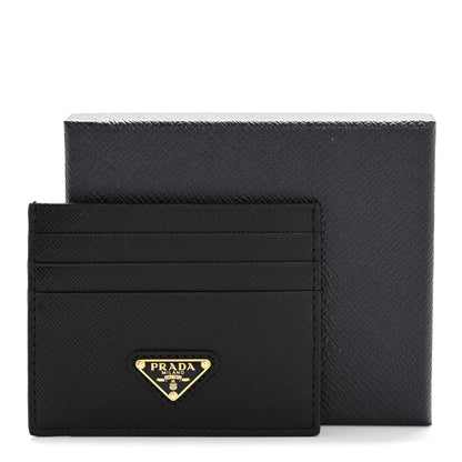 Prada Saffiano Triangle Card Case Black 7 of 7