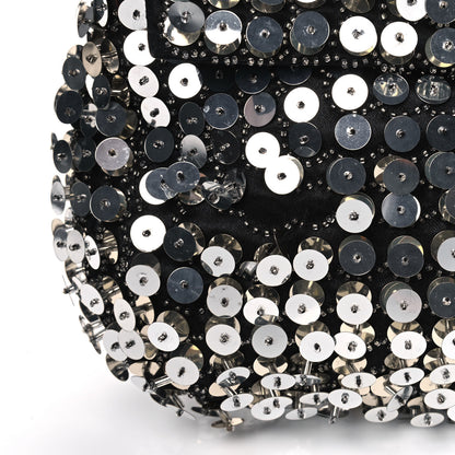 Fendi Sequin Beaded Baguette Silver Dark Brown 6 of 9