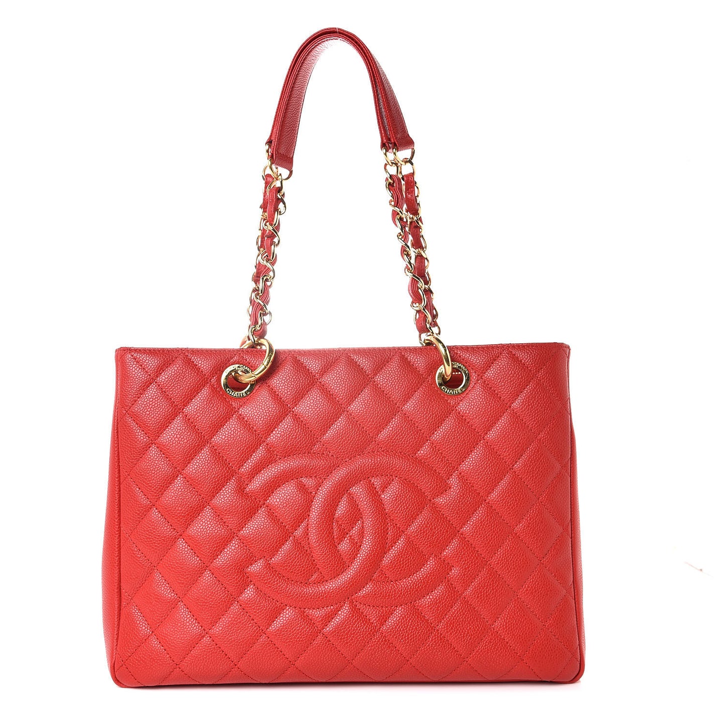 Caviar Quilted Grand Shopping Tote GST Red