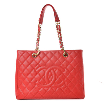 Chanel Caviar Quilted Grand Shopping Tote GST Red 1 of 16