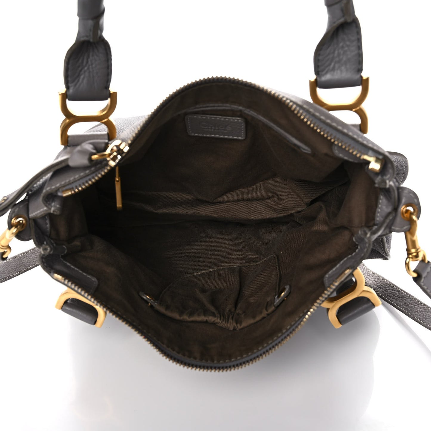 Calfskin Small Marcie Satchel Cashmere Grey