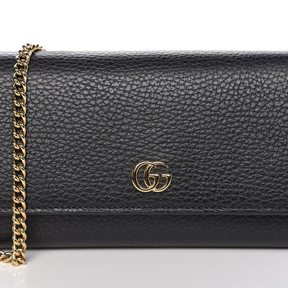 Gucci Calfskin Petite GG Marmont Wallet Chain Bag Black 9 of 10