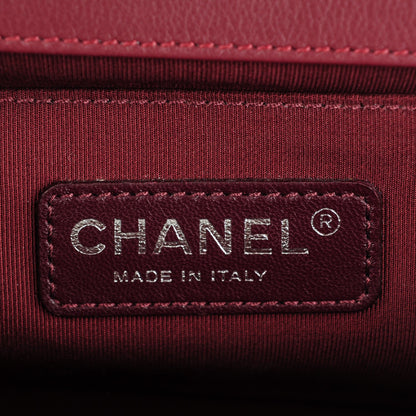 Chanel Velvet Quilted Medium Boy Flap Dark Red 6 of 7
