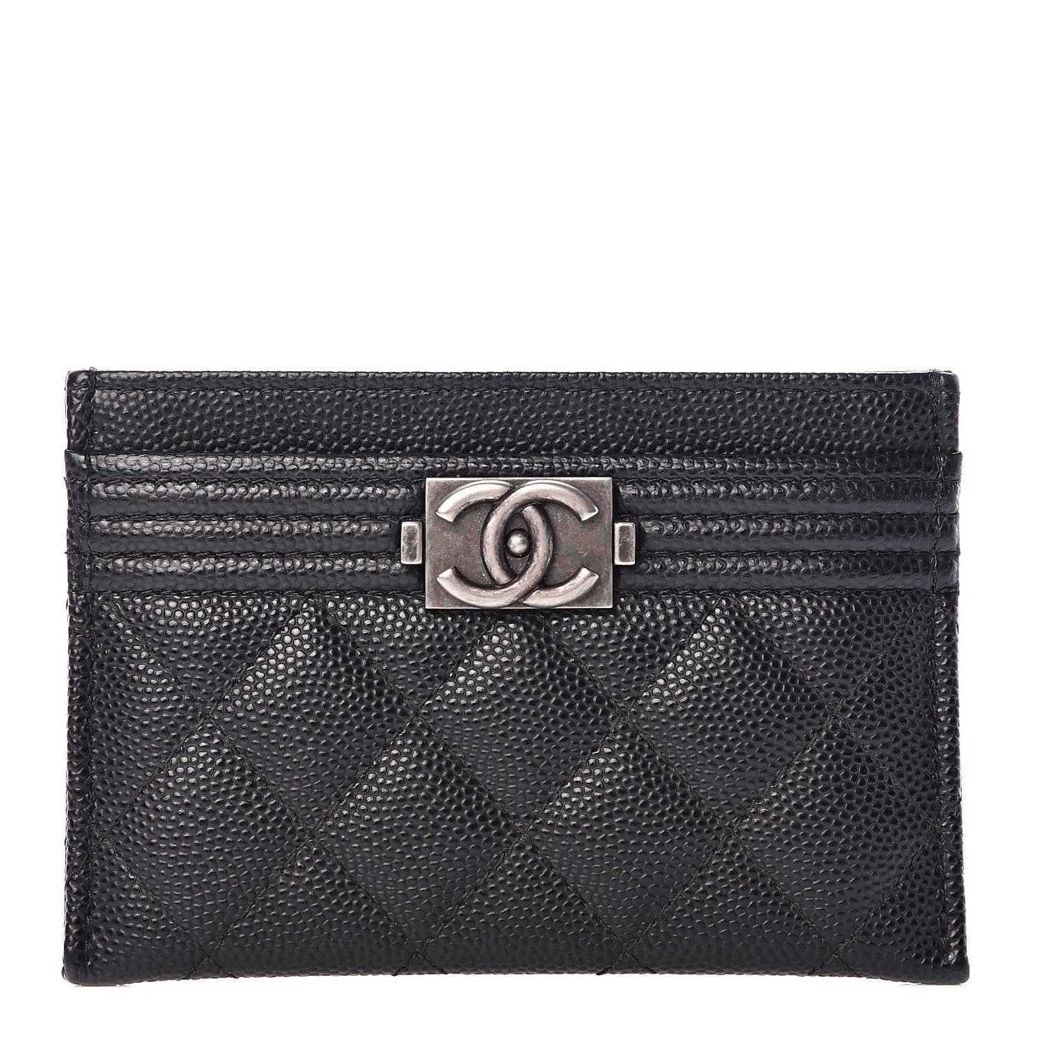 Chanel Caviar Quilted Boy Card Holder Black 1 of 9