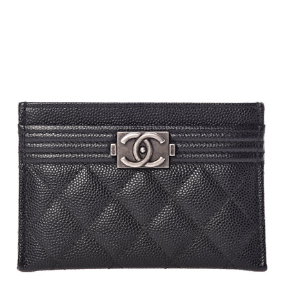 Chanel Caviar Quilted Boy Card Holder Black 1 of 9