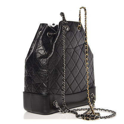 Chanel Aged Calfskin Quilted Small Gabrielle Backpack Black 3 of 8