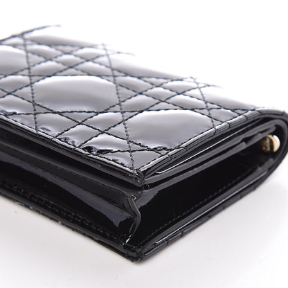Christian Dior Patent Cannage Lady Dior Mini Wallet Black 6 of 11