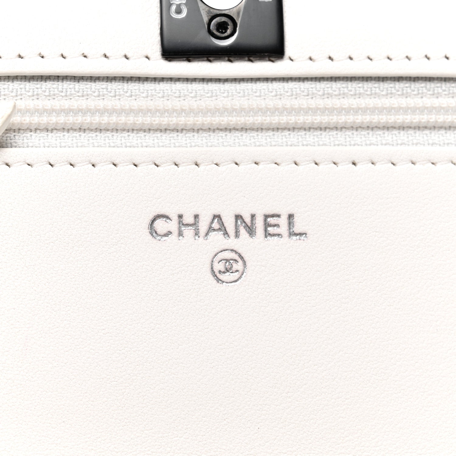 Chanel Lambskin Quilted Mini Trendy CC Wallet On Chain WOC White 6 of 11