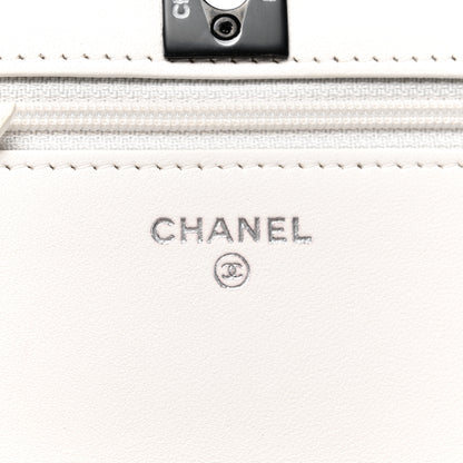 Chanel Lambskin Quilted Mini Trendy CC Wallet On Chain WOC White 6 of 11