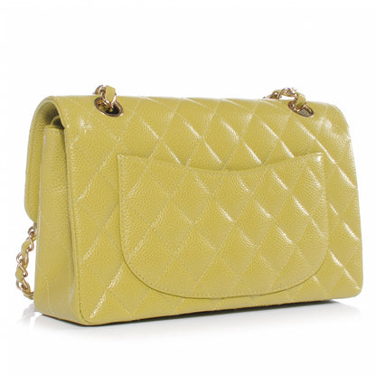 Chanel Caviar Quilted Small Double Flap Chartreuse 3 of 9