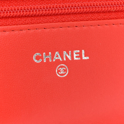 Chanel Lambskin Quilted Boy Wallet On Chain WOC Red 6 of 12