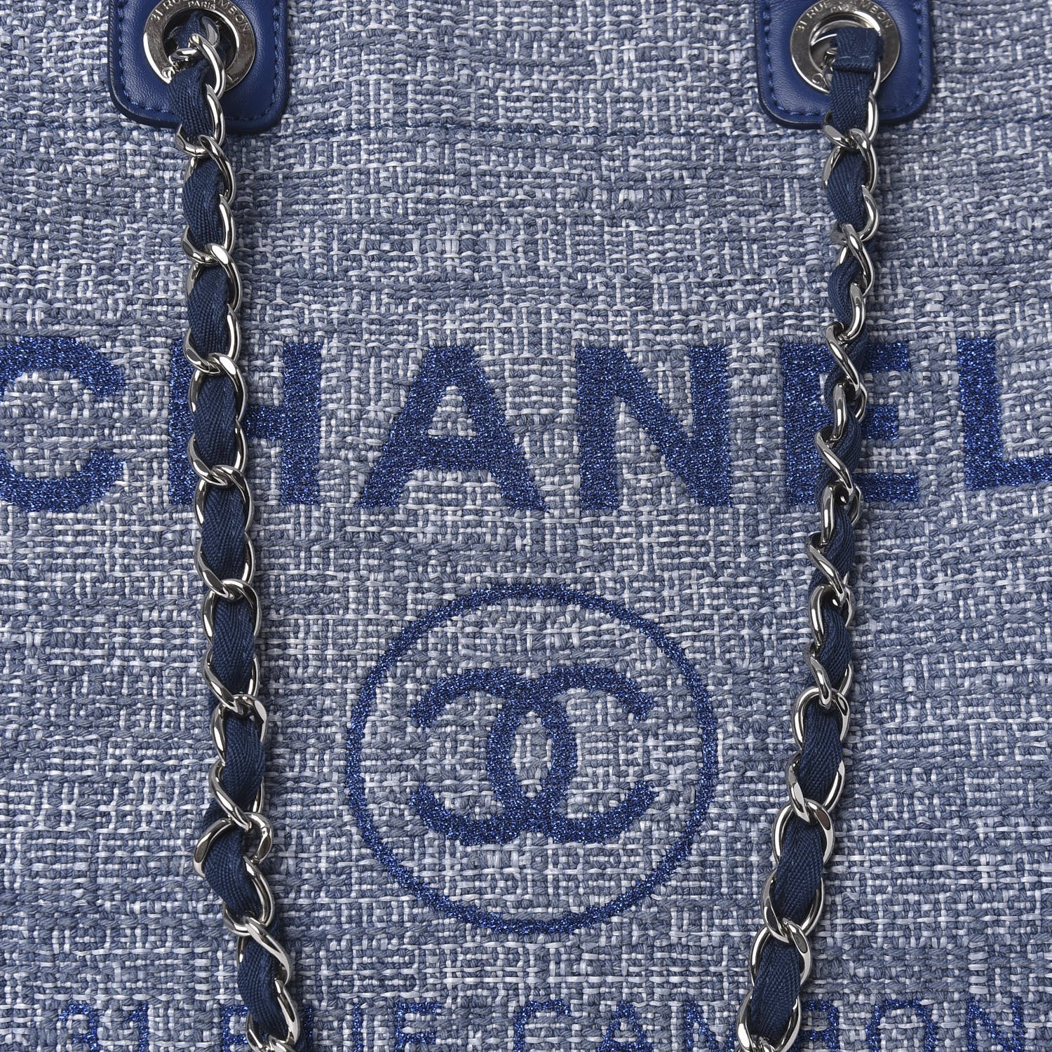 Chanel Canvas Extra Large Deauville Tote Blue 10 of 10
