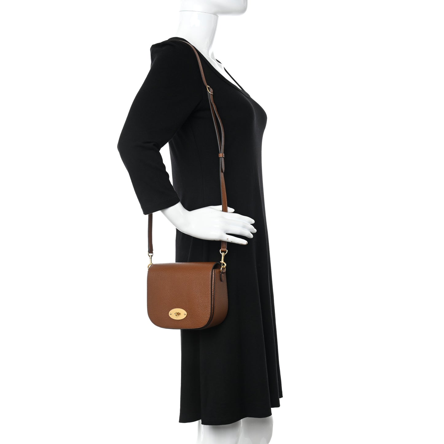 Classic Grained Calfskin Small Darley Satchel Oak
