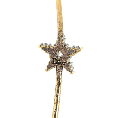 Christian Dior Metal Crystal J'Adior Hoop Earrings Aged Gold 3 of 5