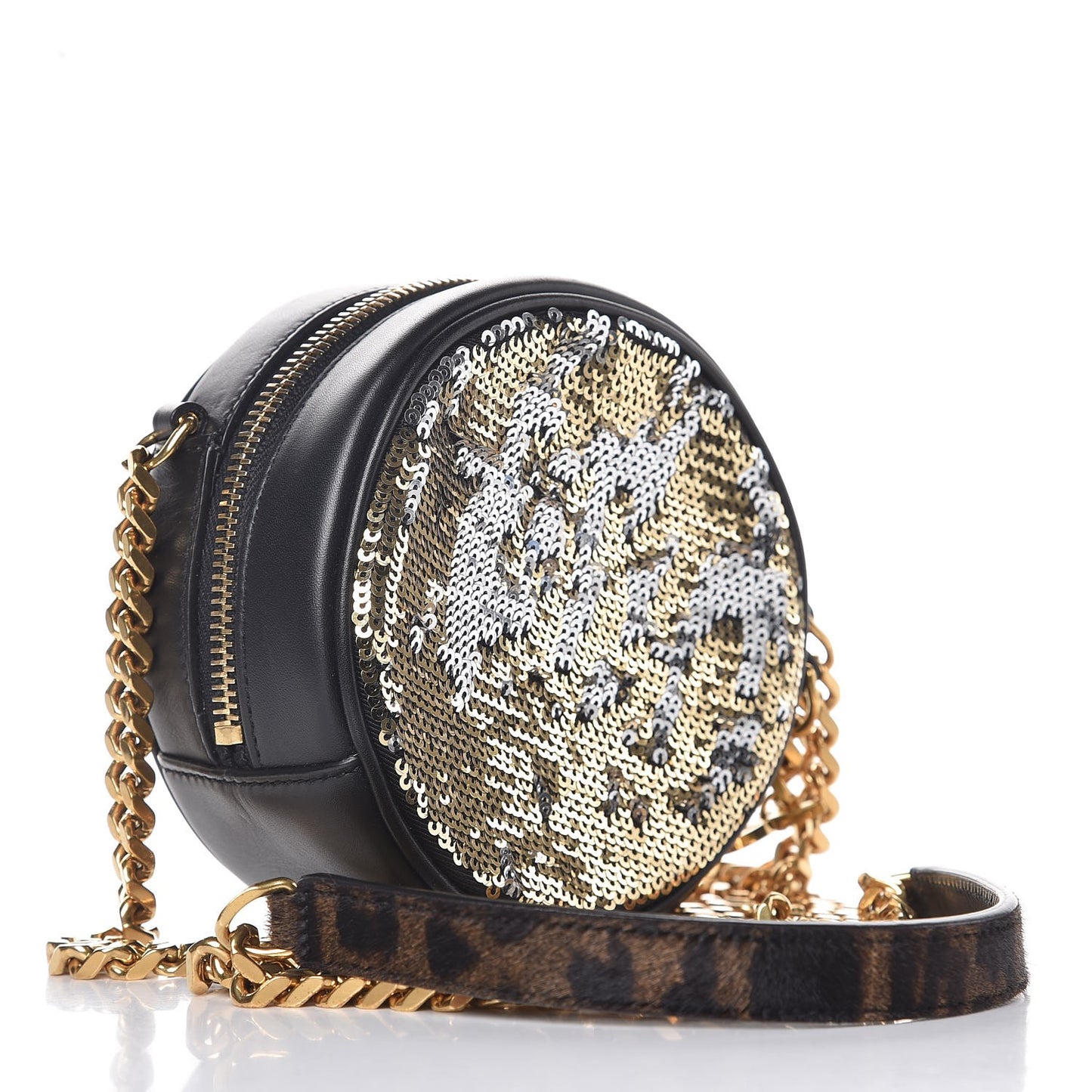 Sequin Small Bubble Chain Crossbody Black