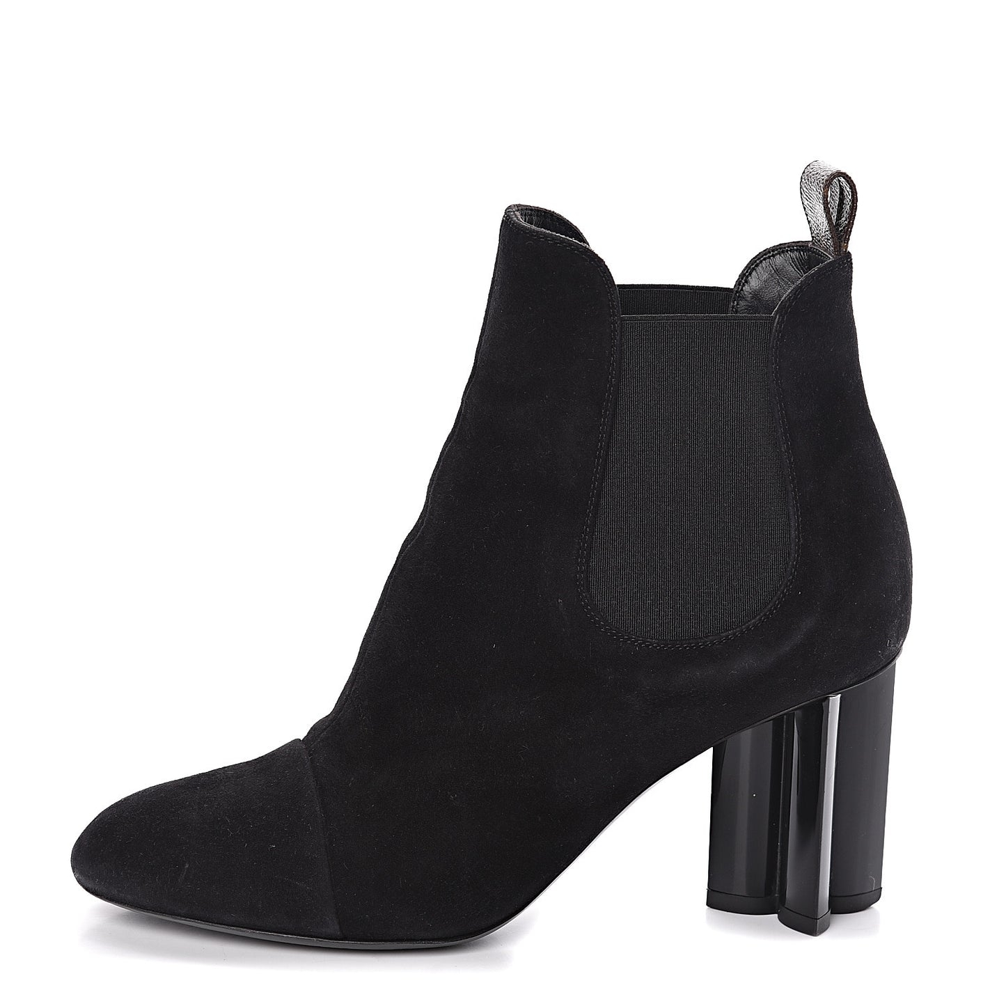 Suede Monogram Uniformes Cap Toe Chelsea 80mm Ankle Boots 36.5 Black