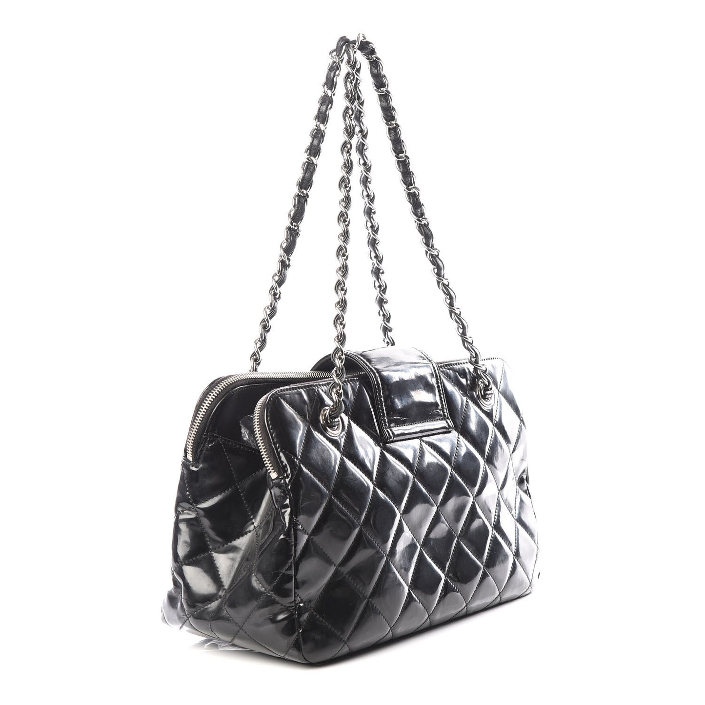 Vinyl Quilted Mademoiselle Tote Black