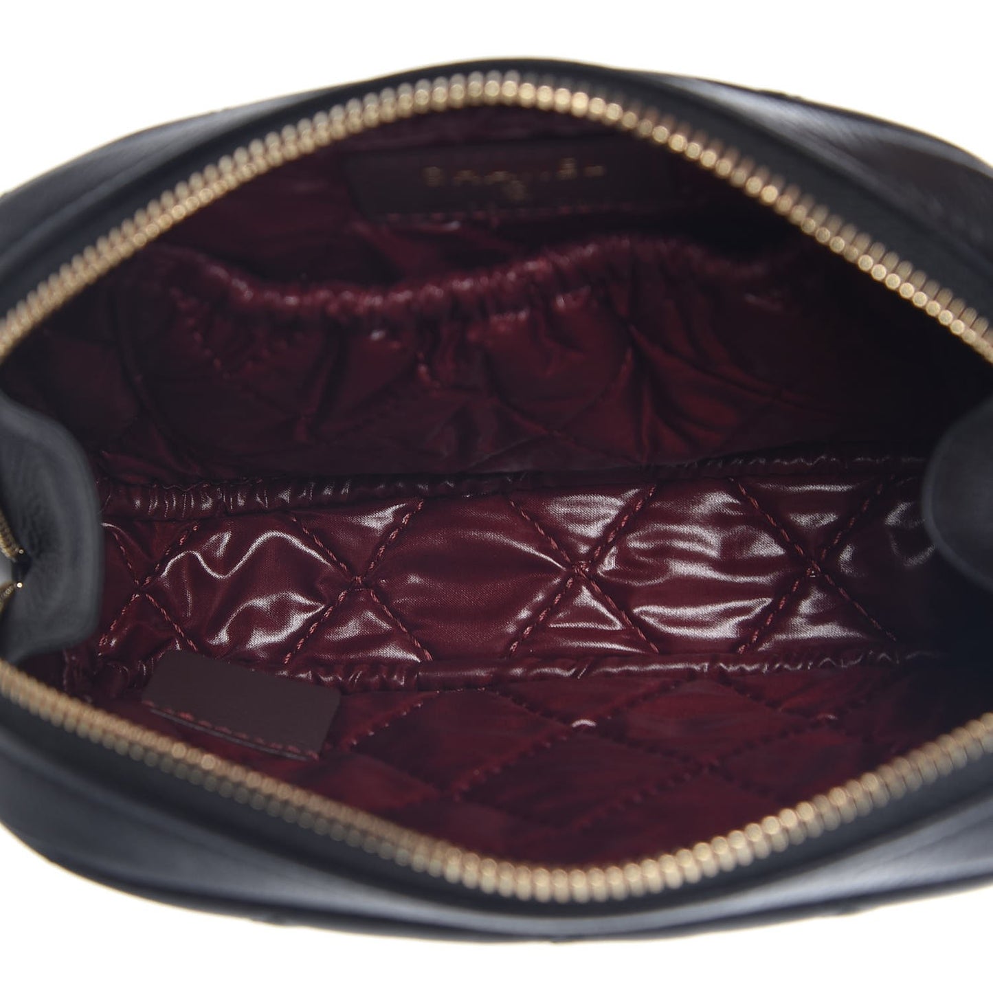 Caviar Quilted Small Curvy Pouch Cosmetic Case Black