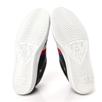Gucci Calfskin Bee Star Embroidered Mens Sylvie Web Ace Sneakers 10 Black 9 of 16