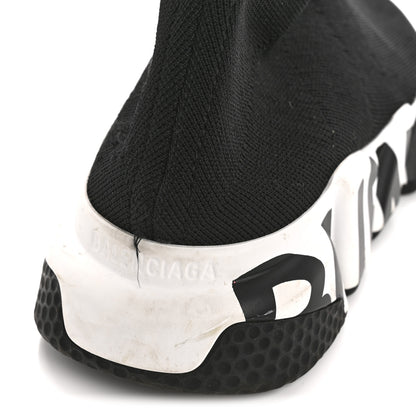 Balenciaga Neoprene Knit Womens Speed Graffiti Sneakers 38 Black White 11 of 11