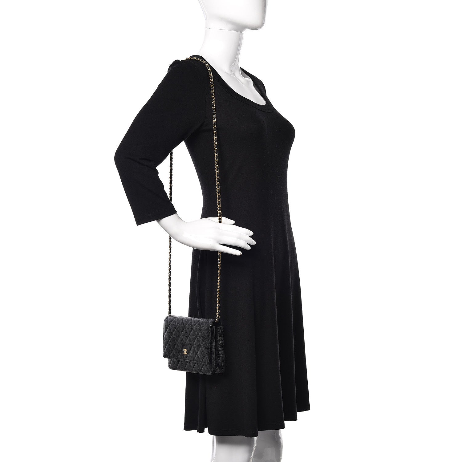 Chanel Caviar Quilted Wallet On Chain WOC Black 2 of 11